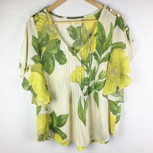 Maeve Anthropologie Maya Flutter Blouse Top Floral